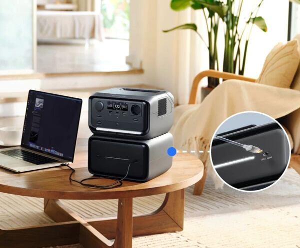 Die Batterie für den River 3 Plus – USB